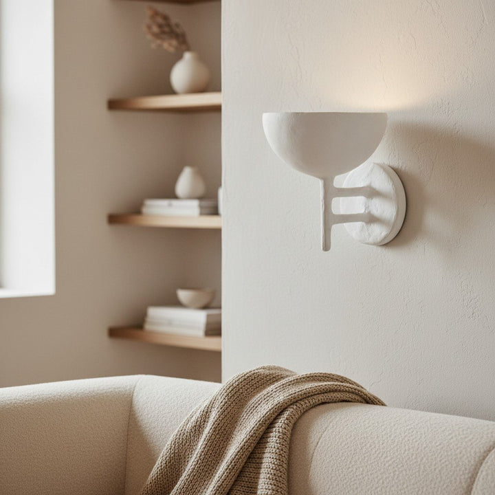Plara Decorative Wall Lamp – Plaster‑Covered Metal Wall Light Clean Modern Style for Bathroom Vanity & Accent Walls
