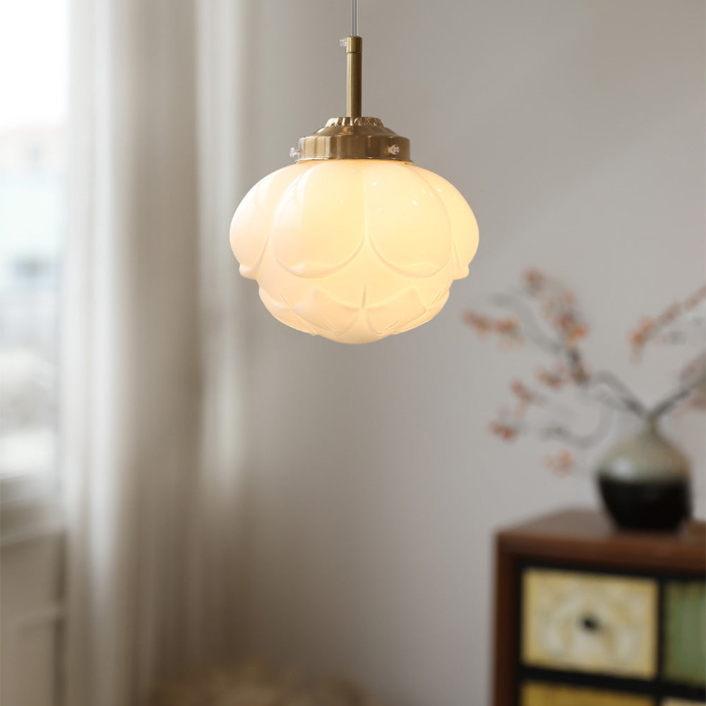 Vintage Art Glass Hanging Lamp - Elegant Home Decor Lighting