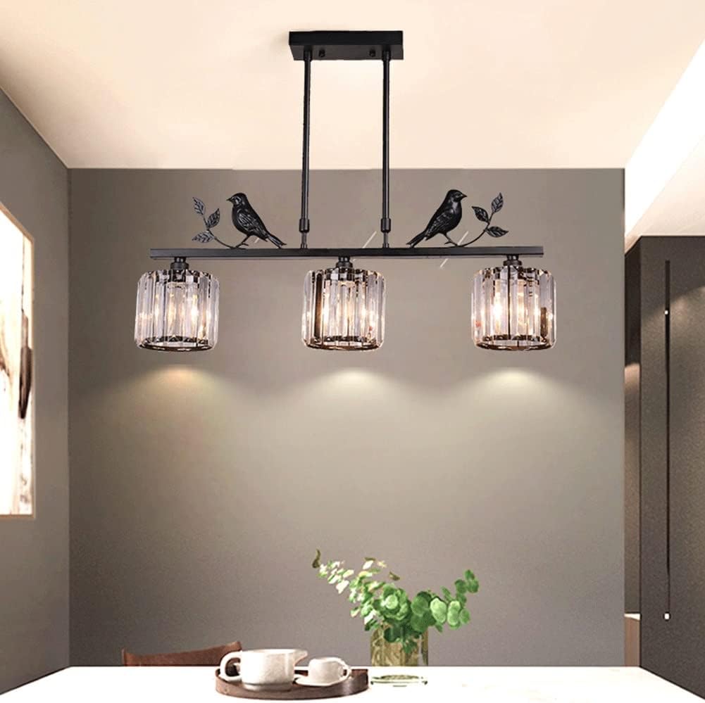 Crystal Island Pendant Light - Multi-Head Bird Theme Luxe Design