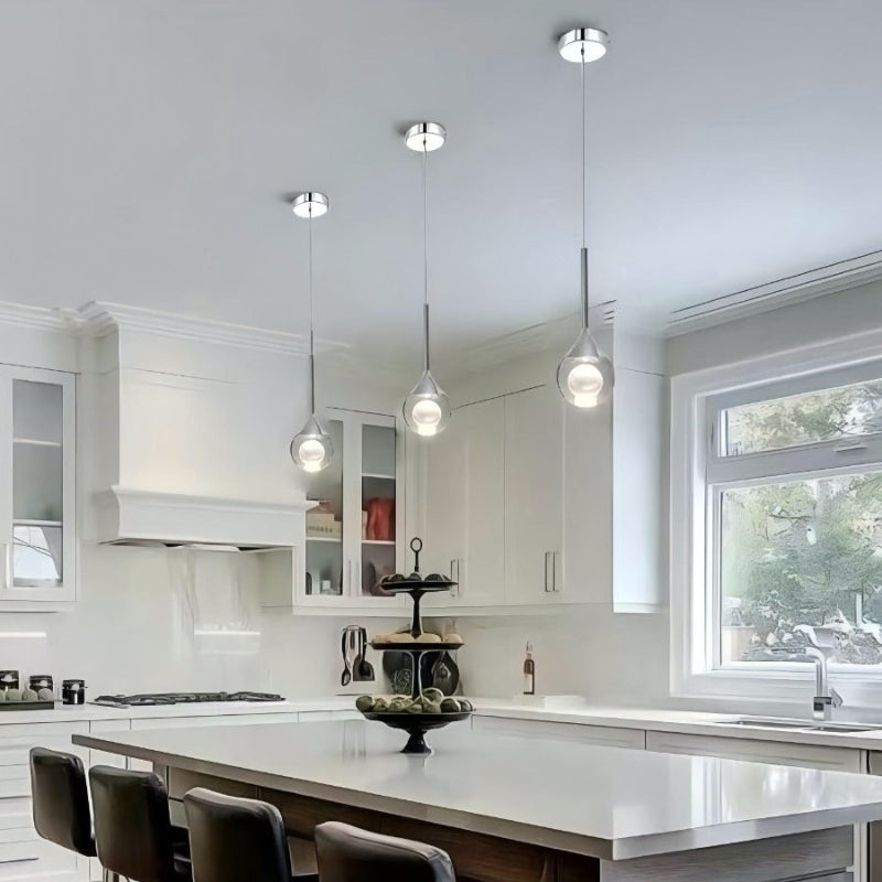 Moon Art Design Water Drop Clear Pendant Light