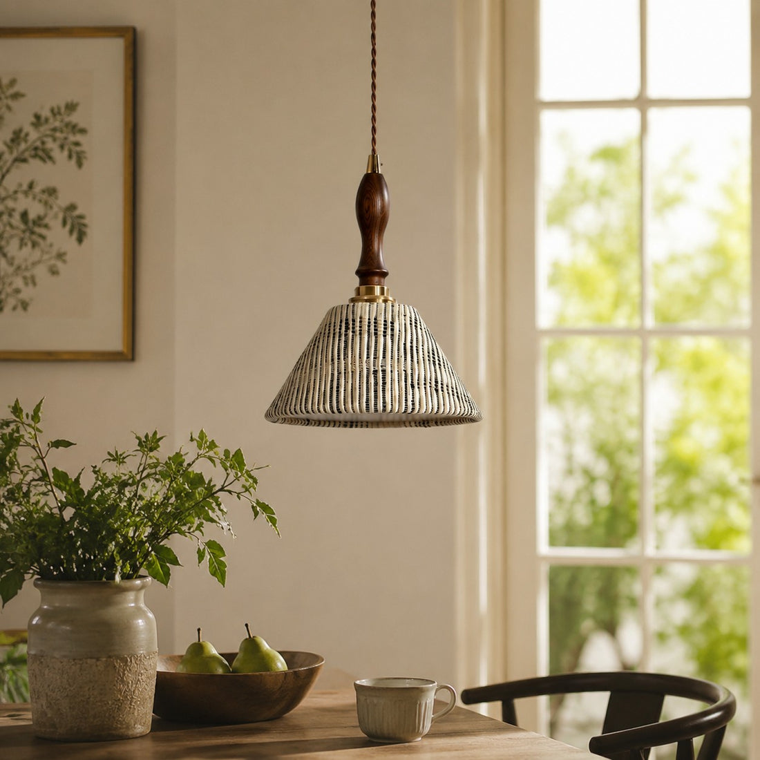 Wabi-Sabi Fabric Pendant Light