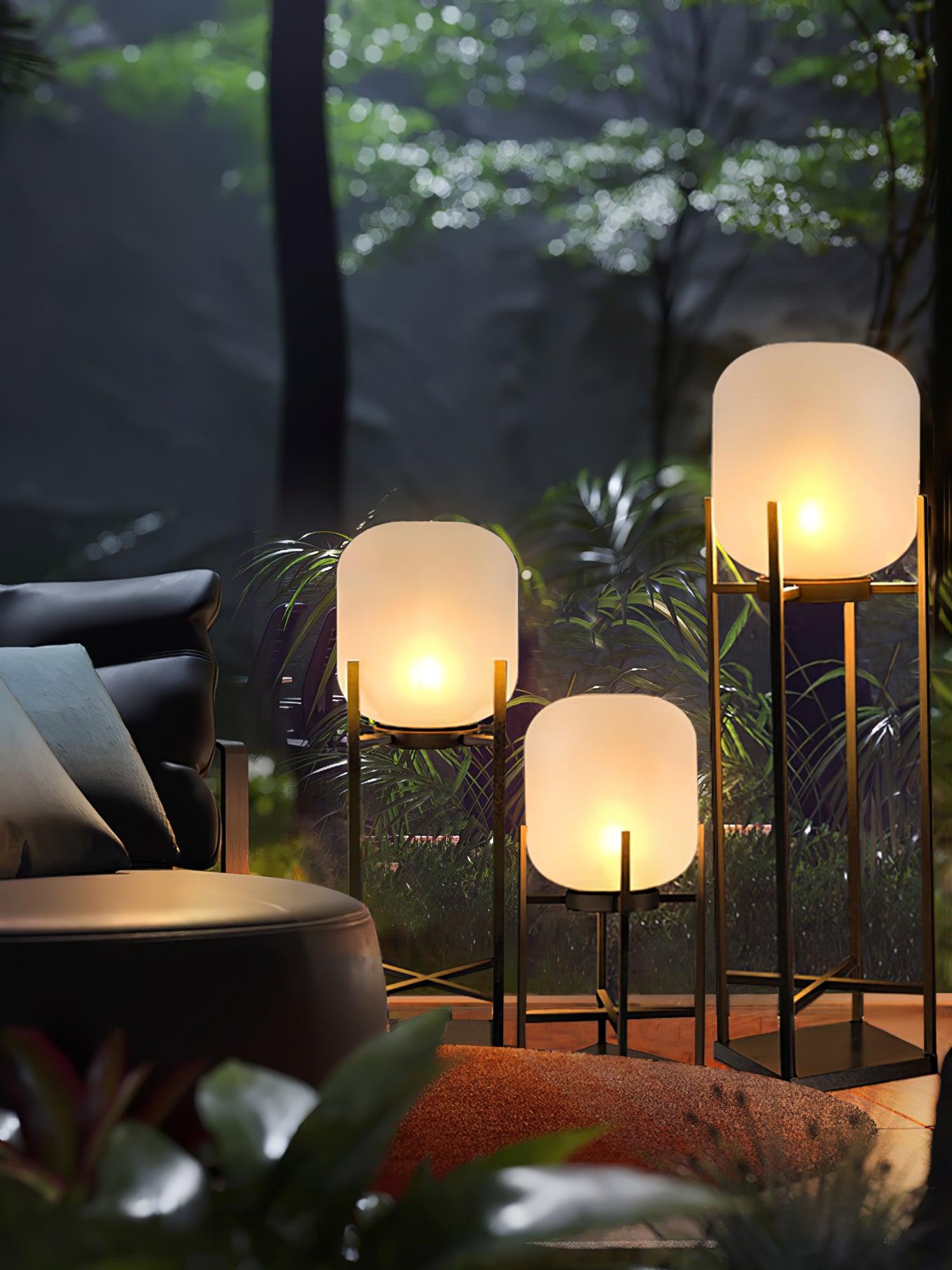 Lantern Floor Lamp - Solar LED Light for Garden, Patio & Outdoor Pathway