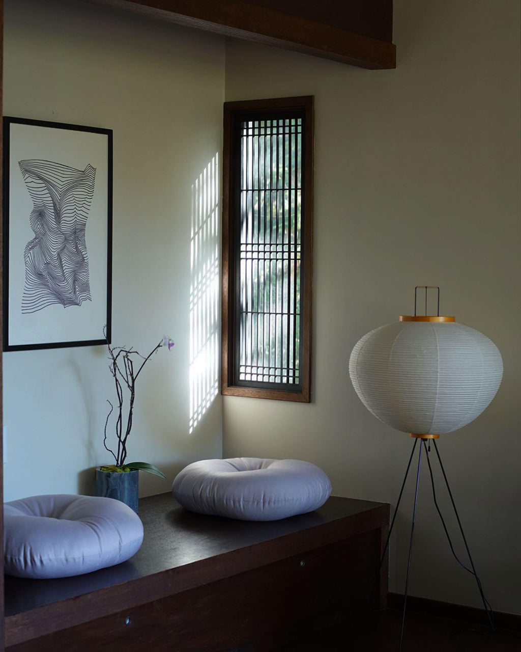 Rice Paper Floor Lamp - Bamboo Frame Soft Light for Living Room