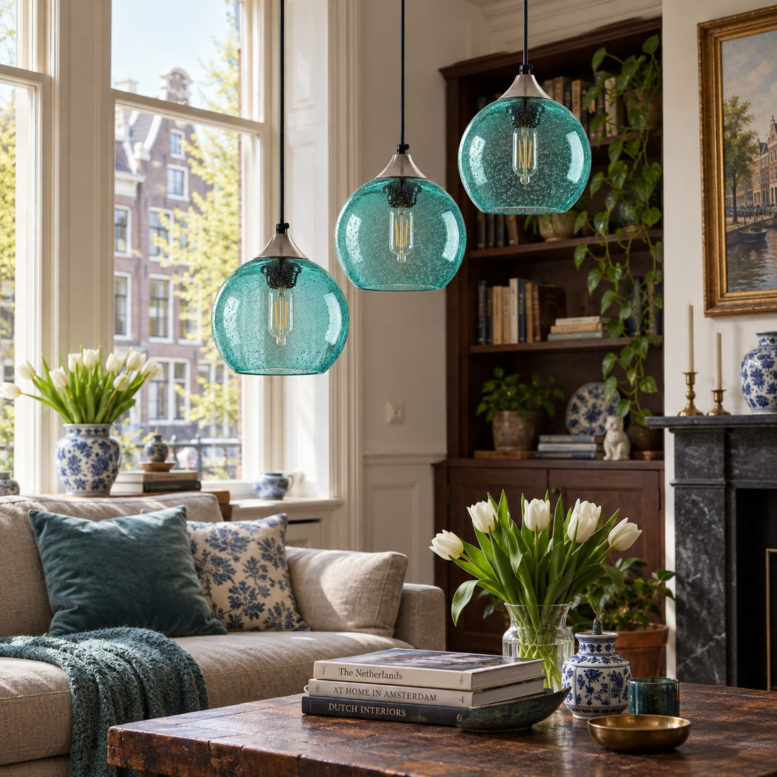 Bubble Glass Globe 3 - Light Single Pendant Light With Adjustable Cord