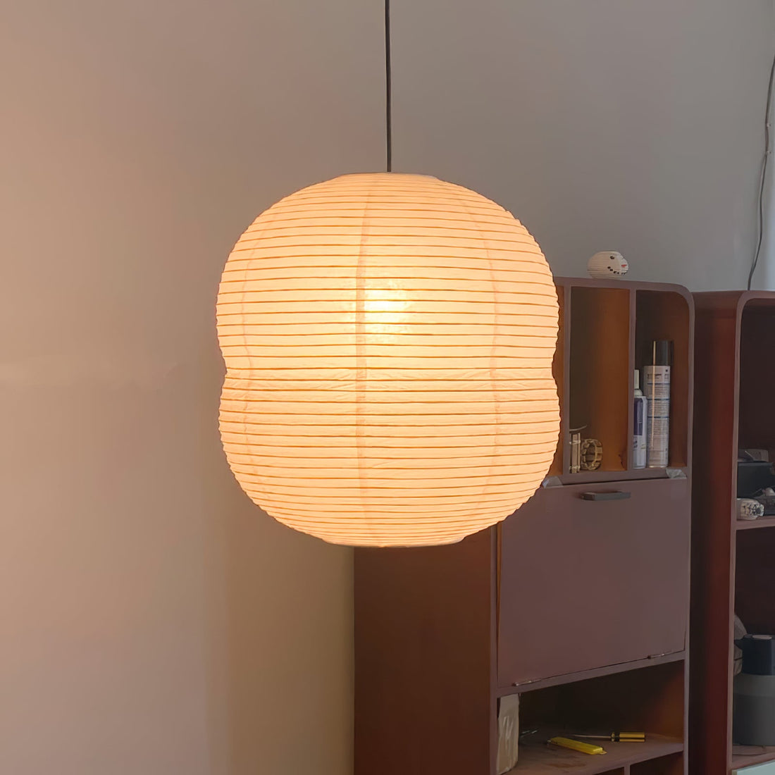 Washi-Papier-Mini-Pendelleuchte – Lampe im japanischen Stil für das Wohnzimmer