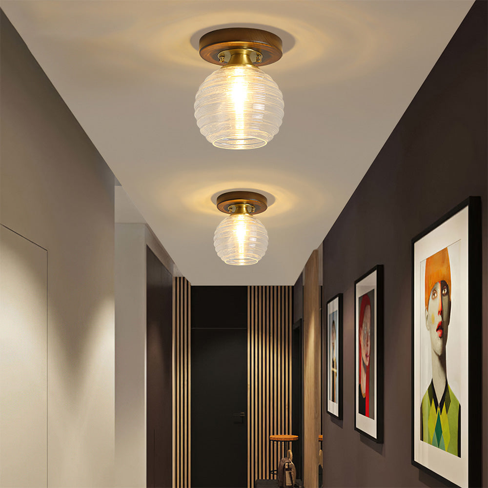Contemporary Glass Ceiling Light - Modern Living Room Fixture