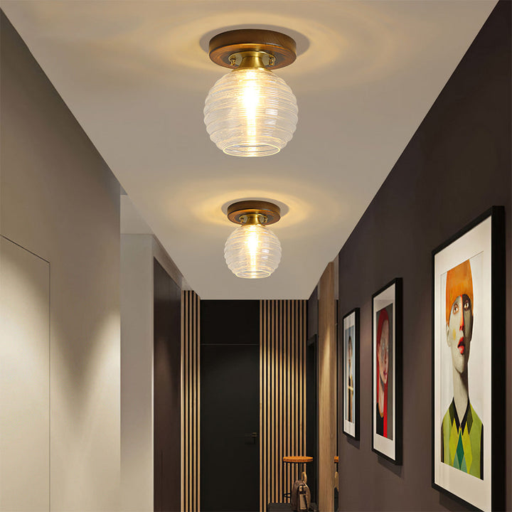 Contemporary Glass Ceiling Light - Modern Living Room Fixture