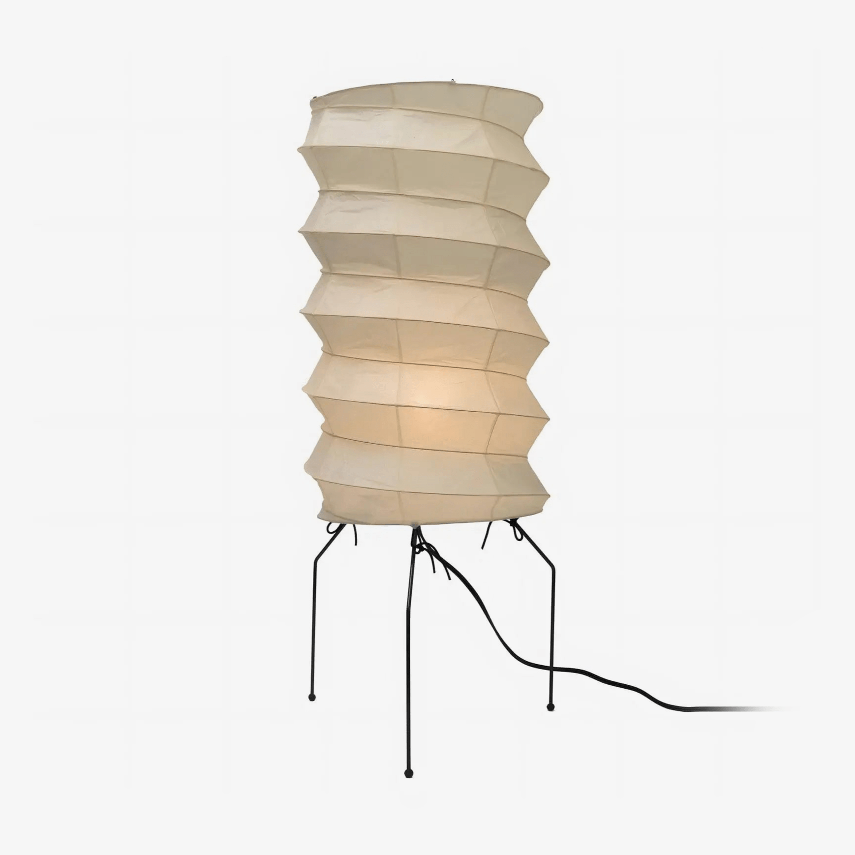 Japandi-Style Floor Lamp - Rice paper Pleated Lamp for Bedroom