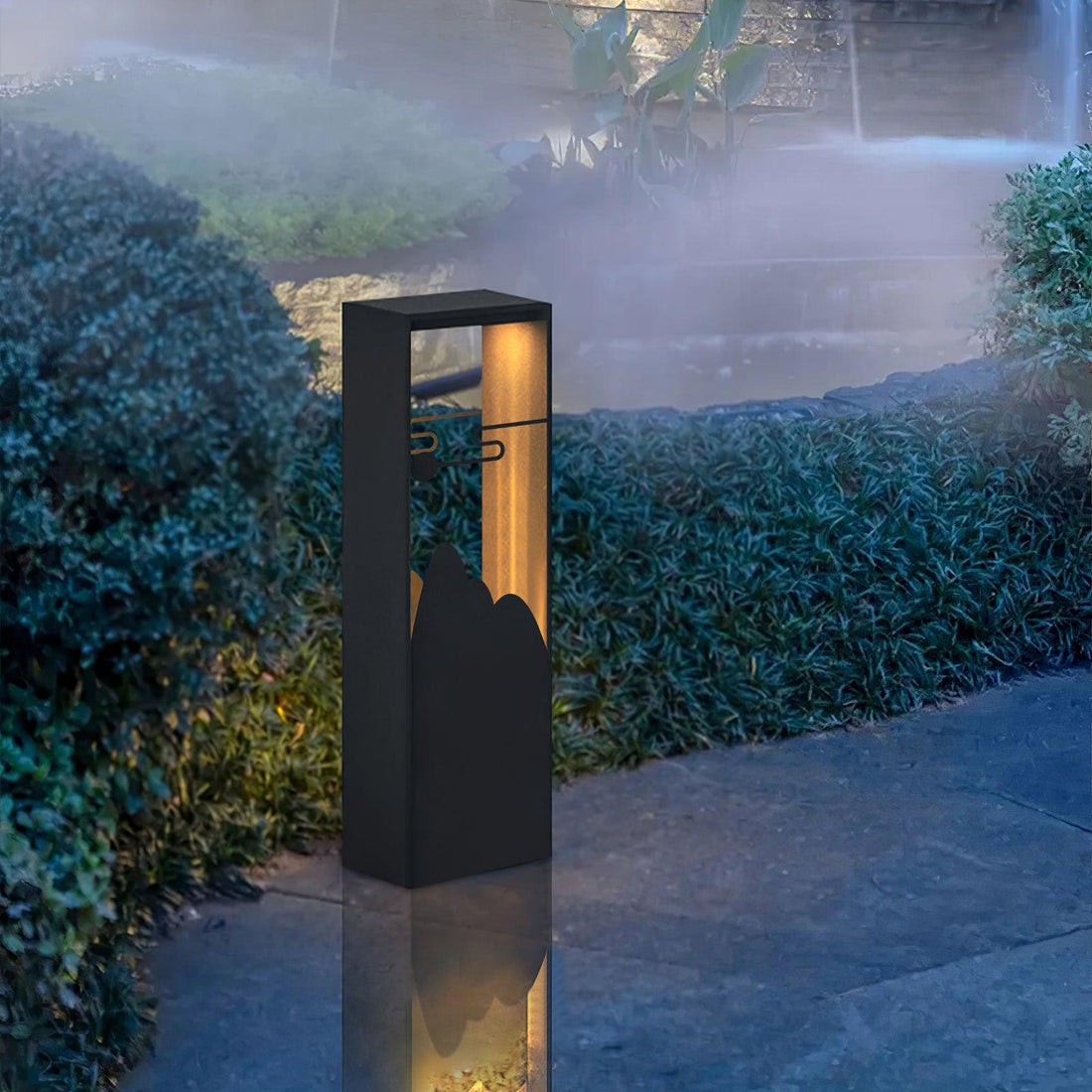 Modern Solar Outdoor Light - Square Lamp Stainless Steel for Garden
