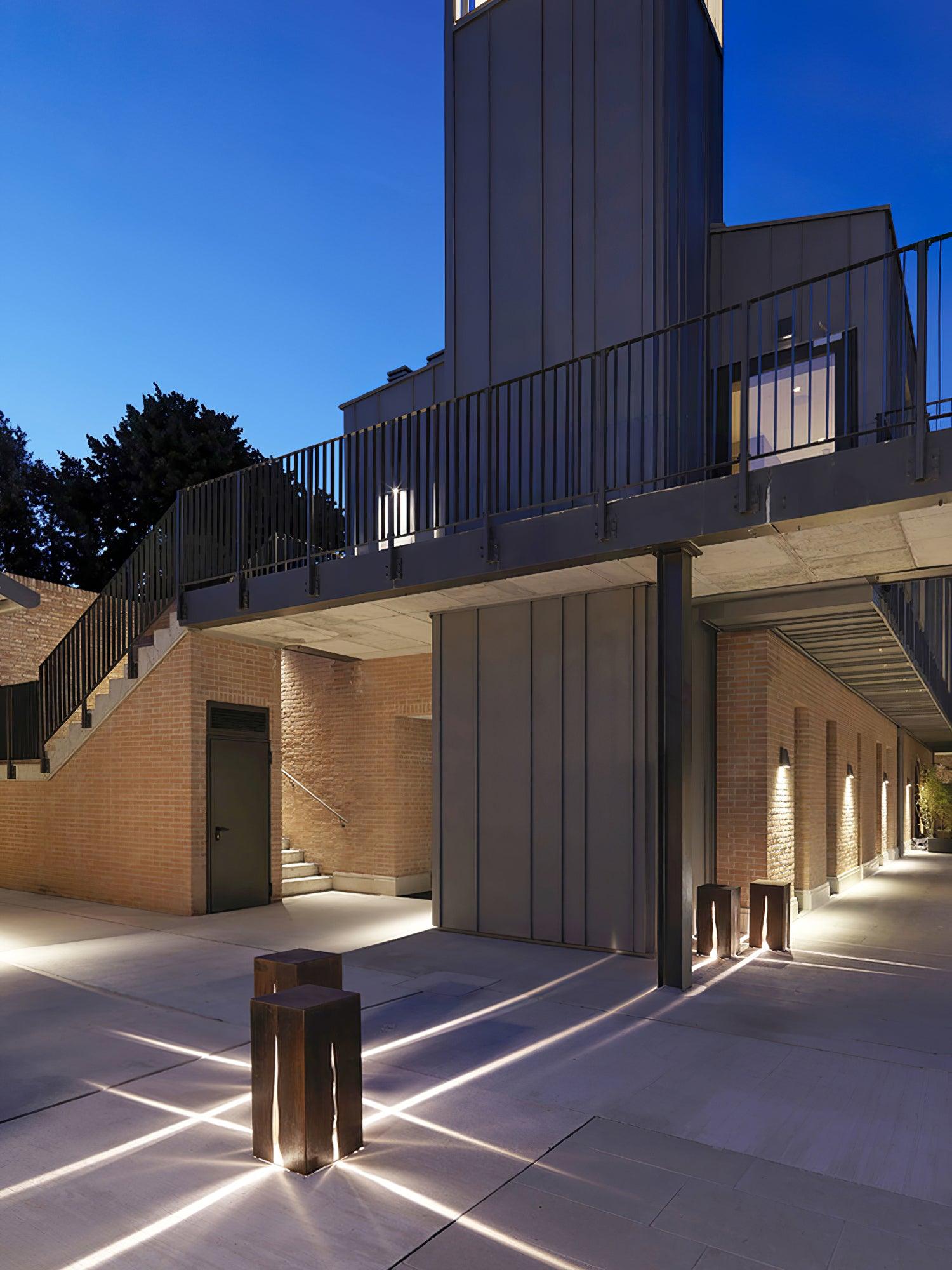 Simple Modern Outdoor Light - Garden Light with Rust-Colored Frame