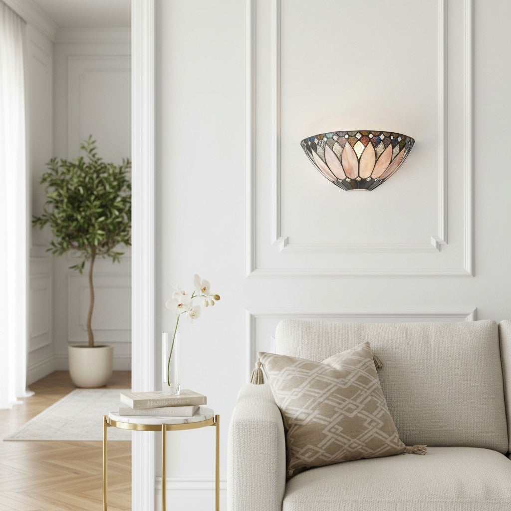 TF Brooklyn Elegant Wall Light - Art Deco Glass Wall Sconce for Living Room or Hallway