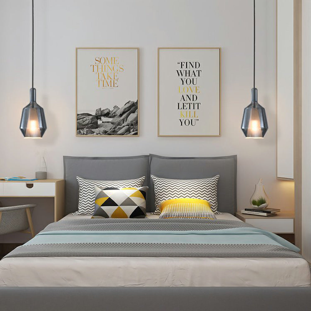 Modern Glass Pendant Light – Simple Colorful Dining Room Lighting