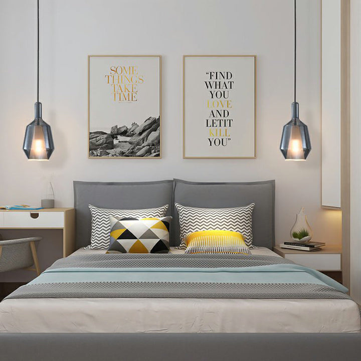 Modern Glass Pendant Light – Simple Colorful Dining Room Lighting