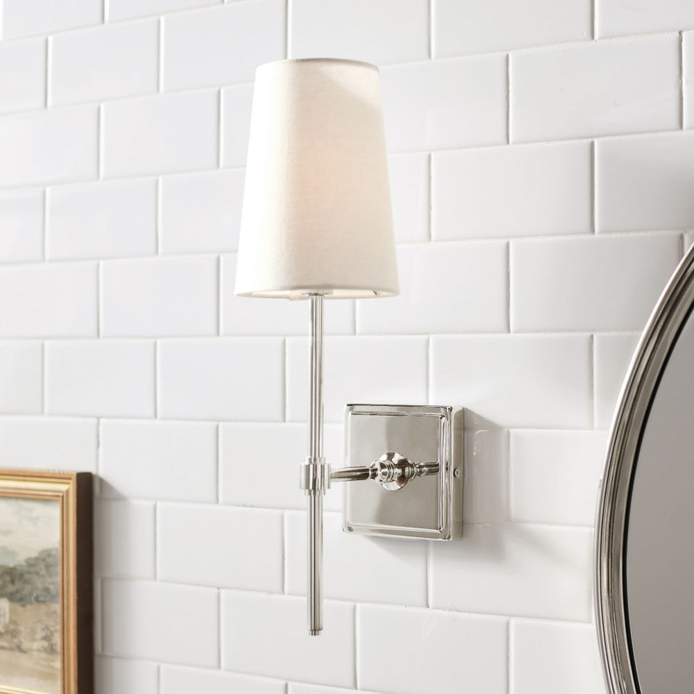 Derlina Wandleuchte mit weißen Leinenschirmen – Retro-Metall-Mehrkopfleuchte