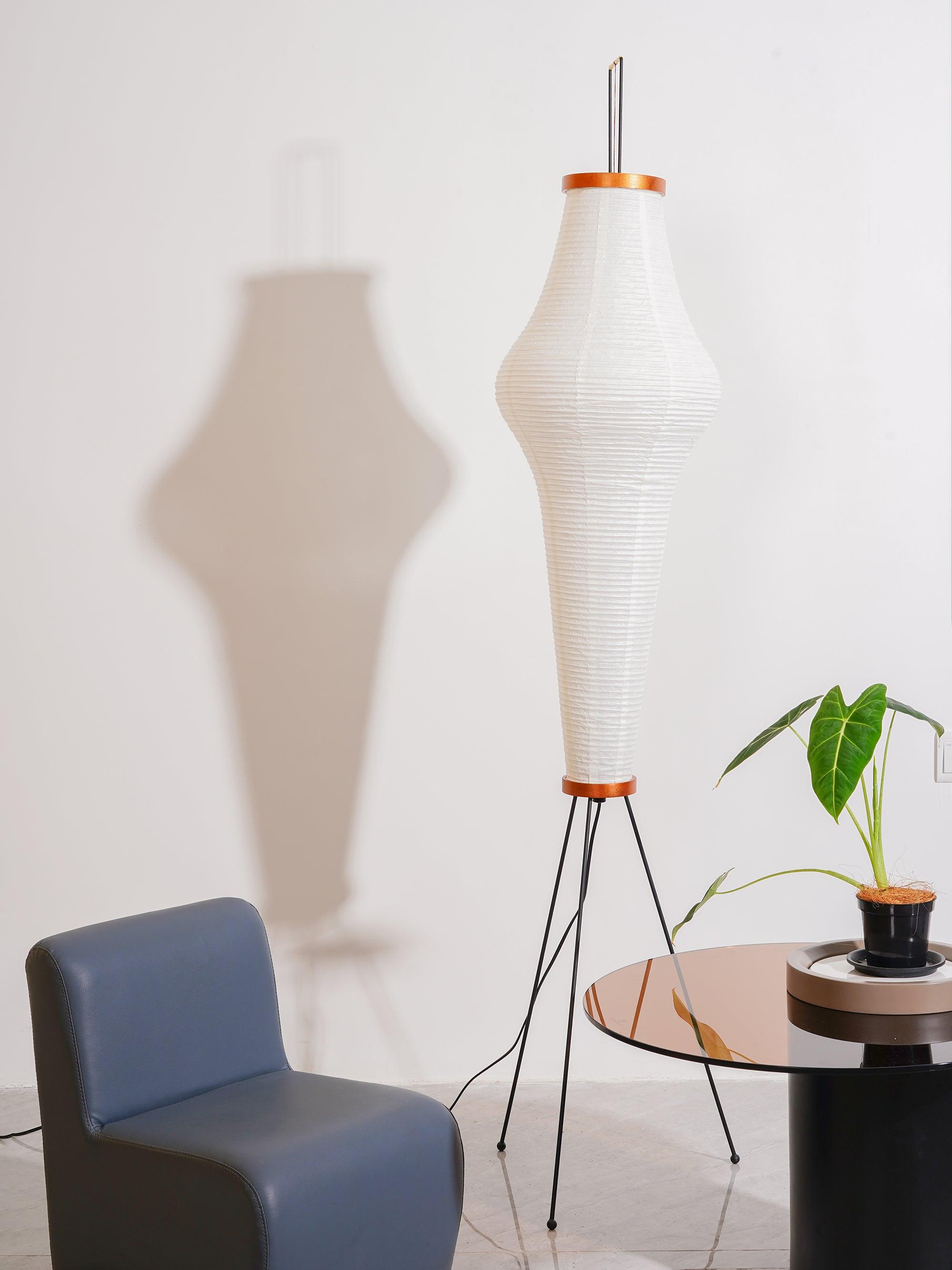 Rice Paper Floor Lamp - Bamboo Frame Soft Light for Living Room