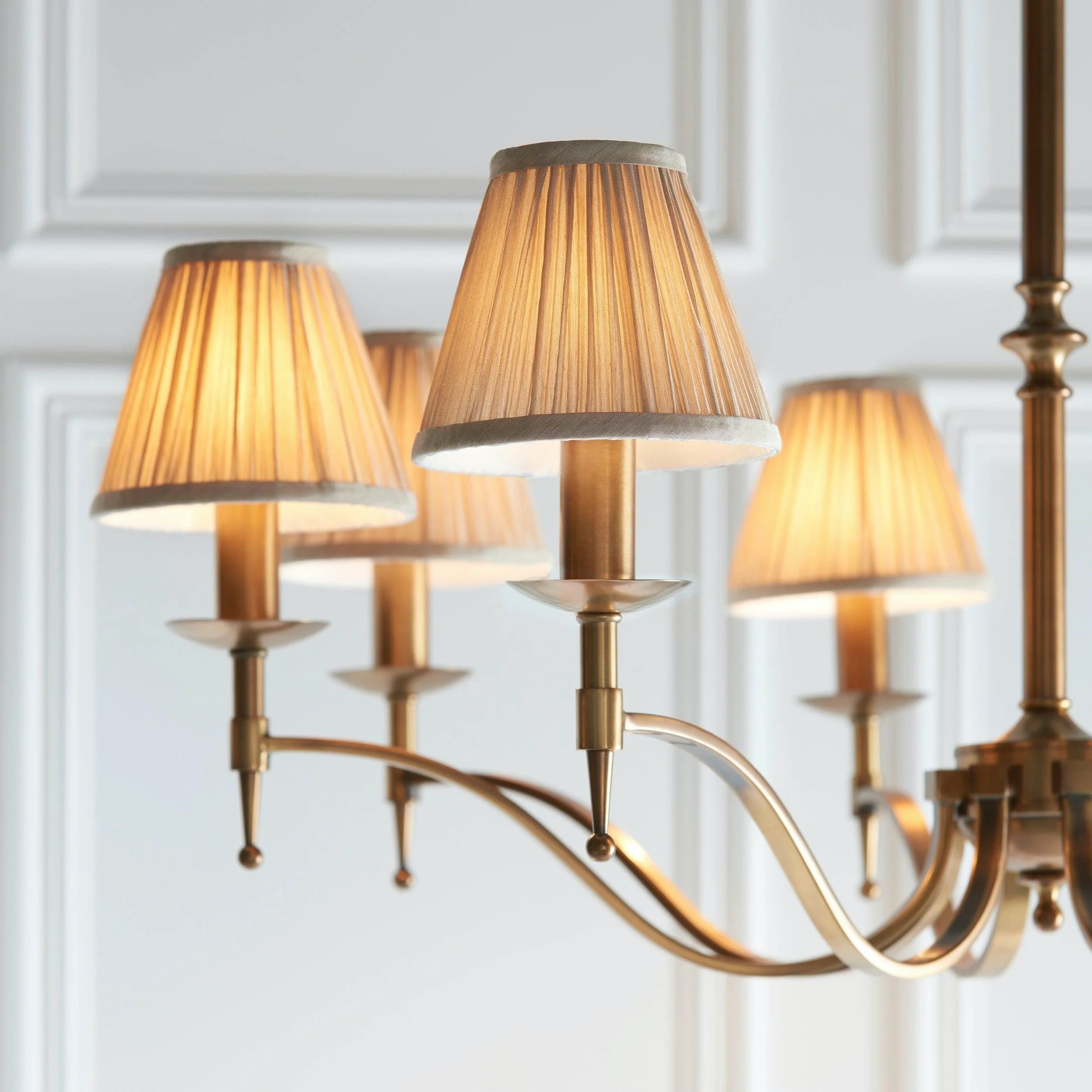 Tela Timeless Classic Elegant Multi Arm Stanford Chandelier - Metal Fabric Lighting for Living Room