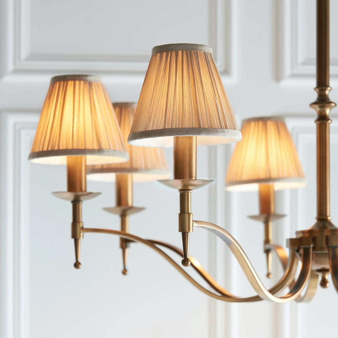 Tela Timeless Classic Elegant Multi Arm Stanford Chandelier - Metal Fabric Lighting for Living Room