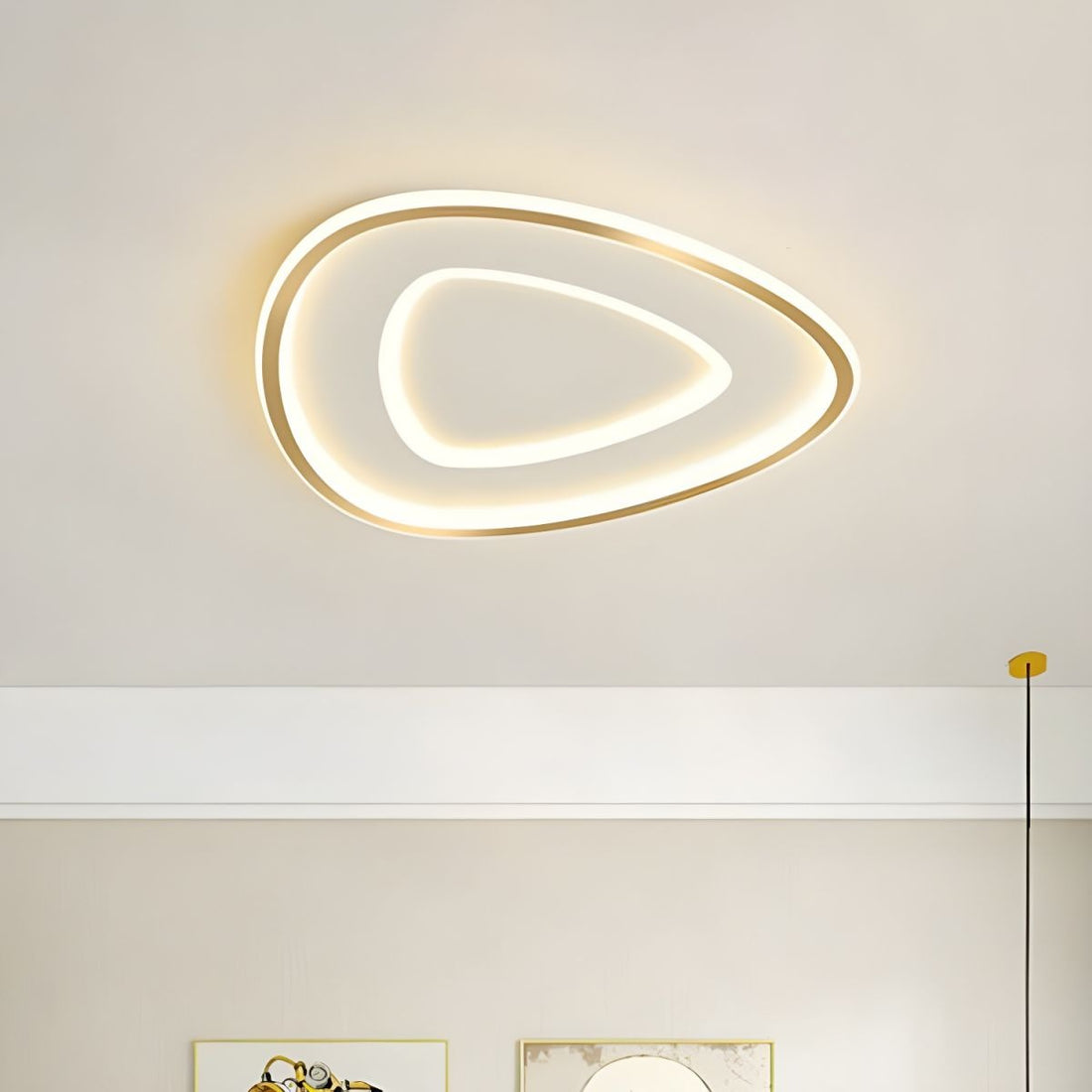 Minimalist LED Ceiling Light - Organic Metal Lamp for Modern Bedroom