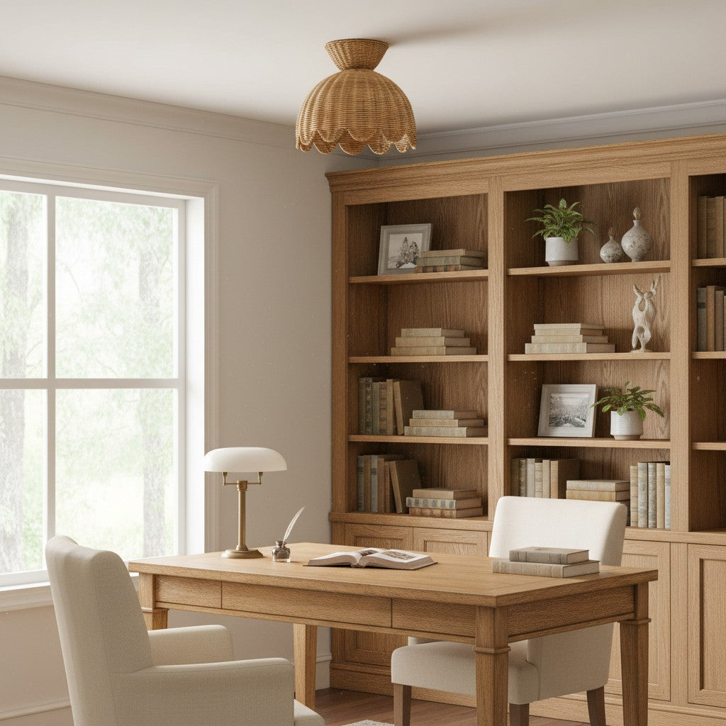 Rattalia Ceiling Light - Sculptural Flower Design in Natural Style for Kitchen Island