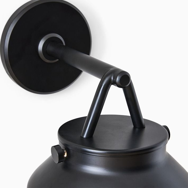 Hanton Metal Outdoor Wall Sconce - Matte Black Industrial Light Fixture
