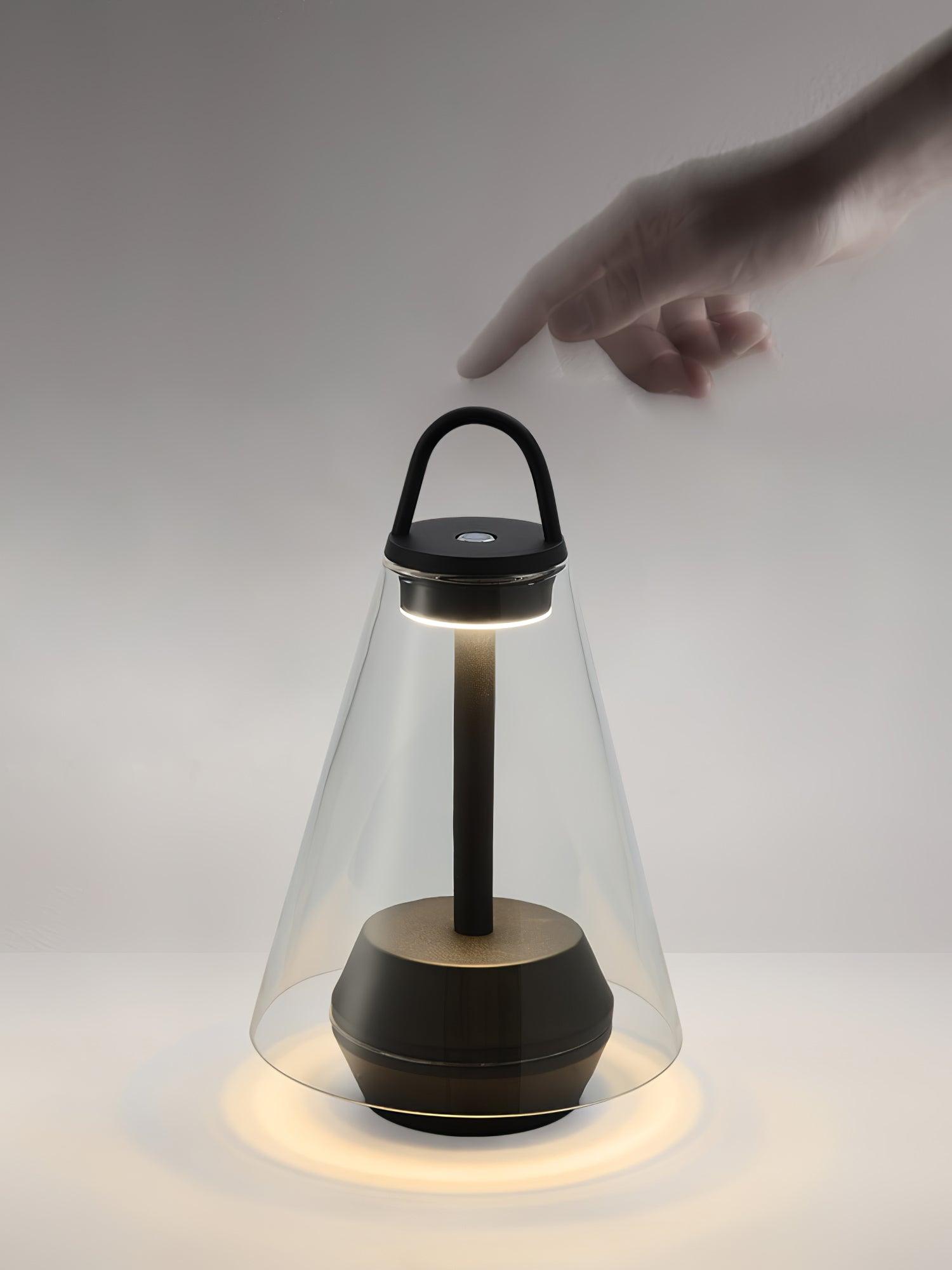Table Lamp - Rechargeable Glass LED Light for Indoor Use