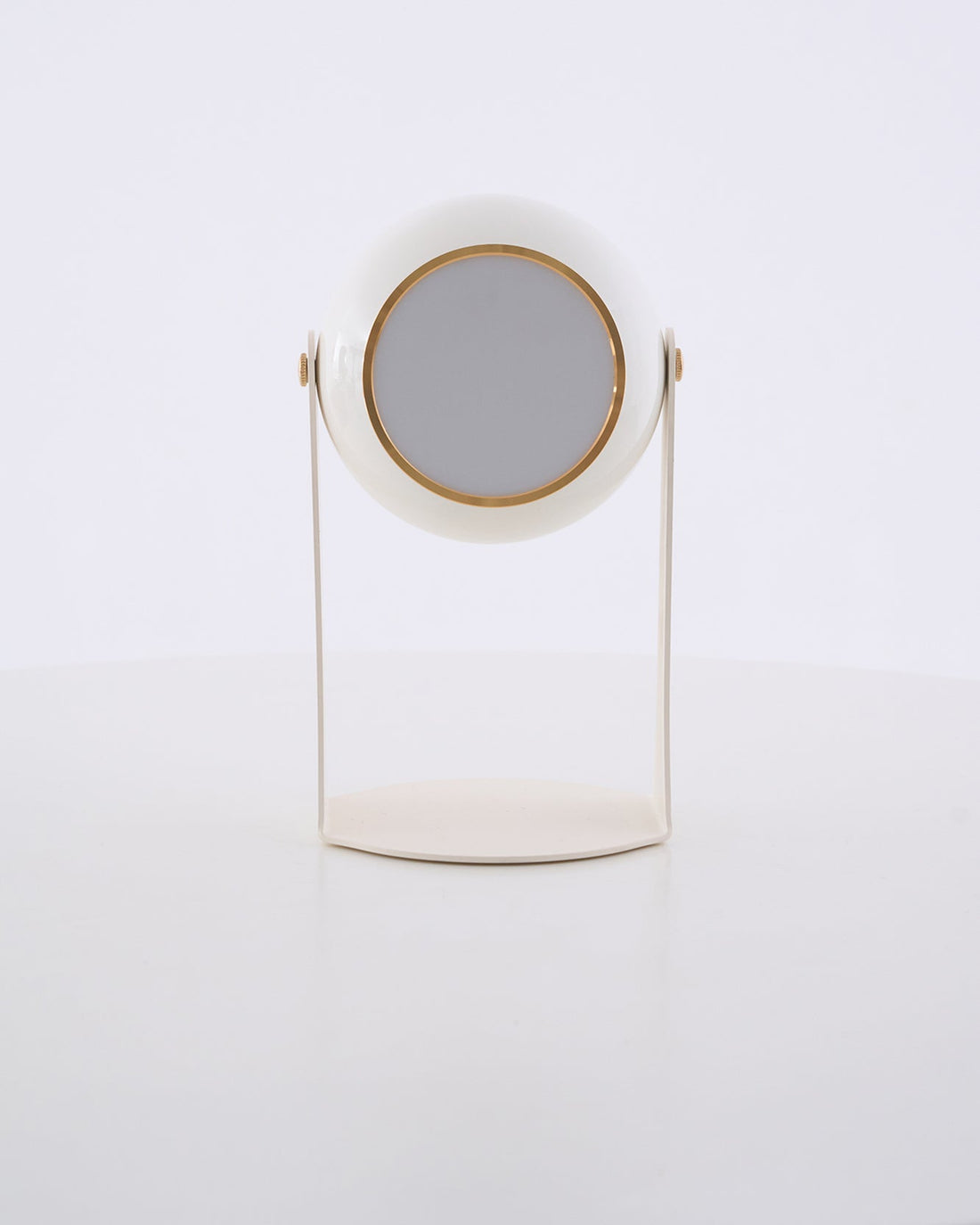 Glossy Black-White Table Lamp - Helmet-Inspired
