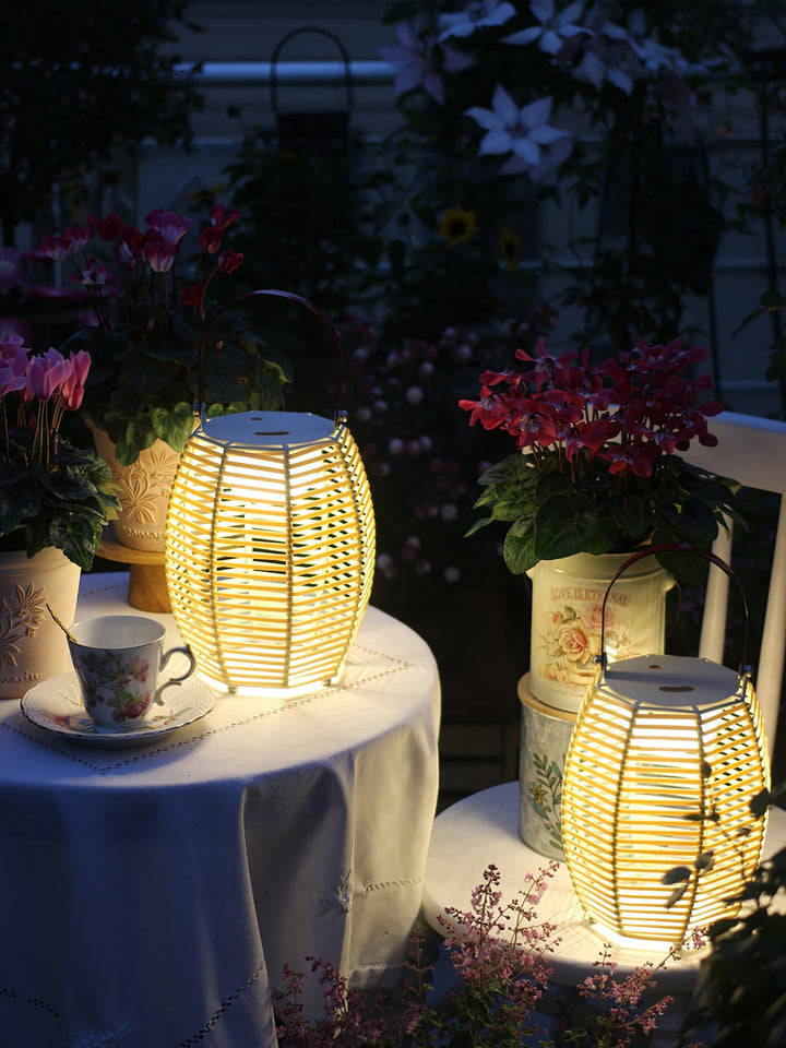 Lantern Built-in Battery Table Lamp - Portable Lamp for Bedroom