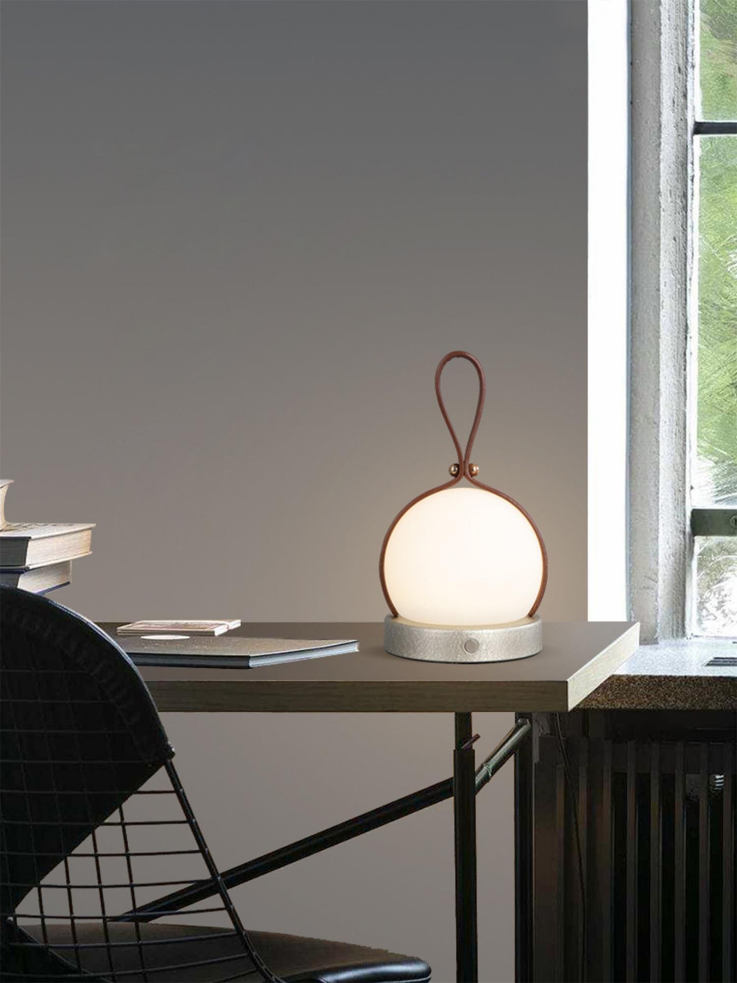 Laterne Tischlampe für den Innenbereich – Eingebaute Batterie Moderne Eisenbeleuchtung