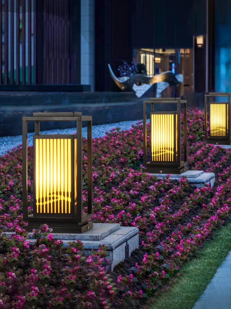 Quadratische Käfig-Gartenleuchte – Metall-Retro-Klassiker-Dekorlampe für den Außenbereich