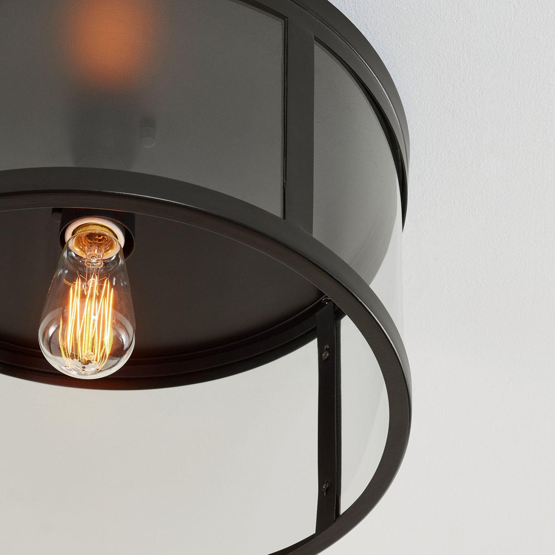Ferrix Classic Outdoor Ceiling Lamp - Iron Glass Flush Mount for Porch