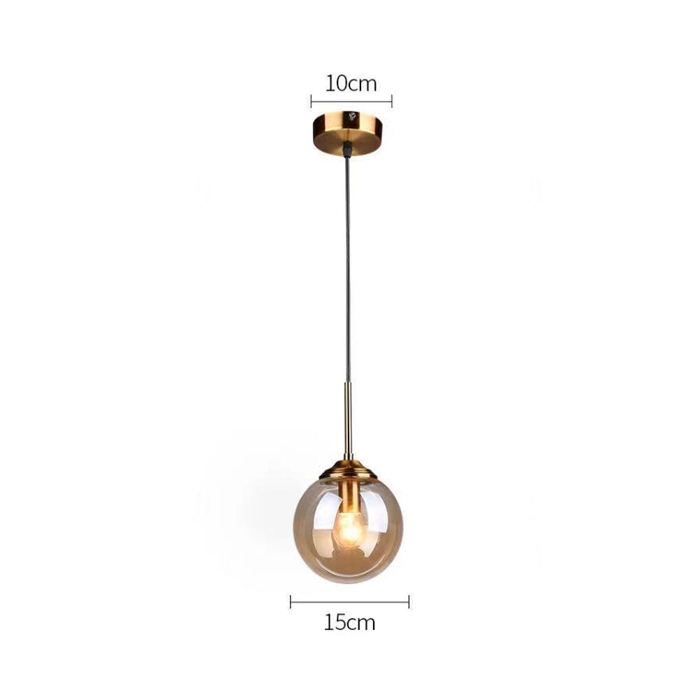 Nordic Glass Orb Pendant Light - Modern Ball Fixture for Dining Room