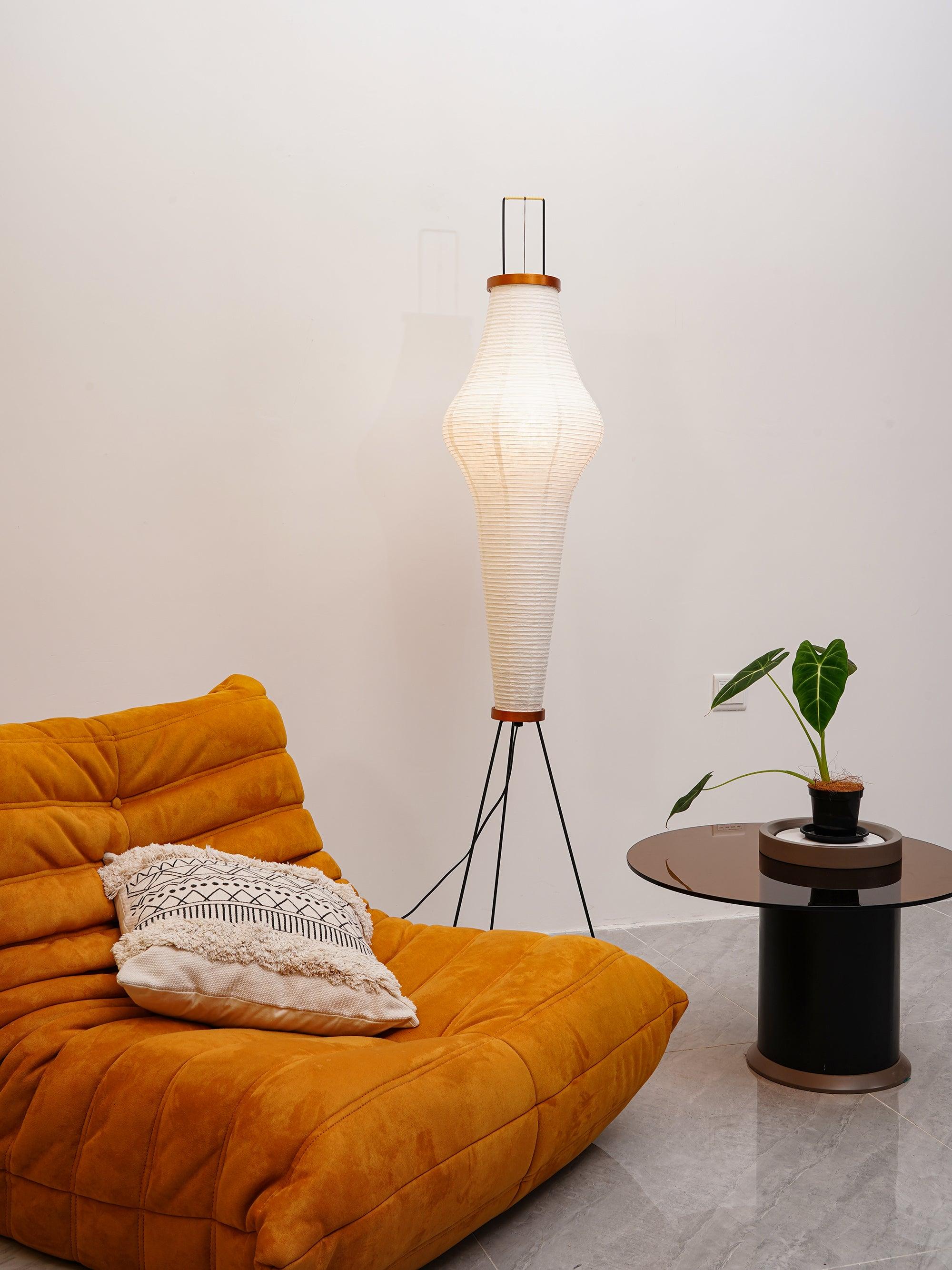 Rice Paper Floor Lamp - Bamboo Frame Soft Light for Living Room