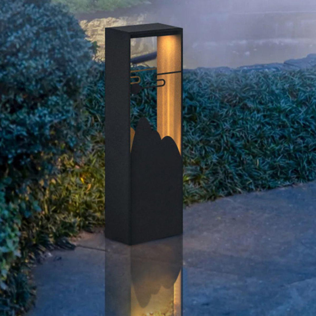 Modern Solar Outdoor Light - Square Lamp Stainless Steel for Garden