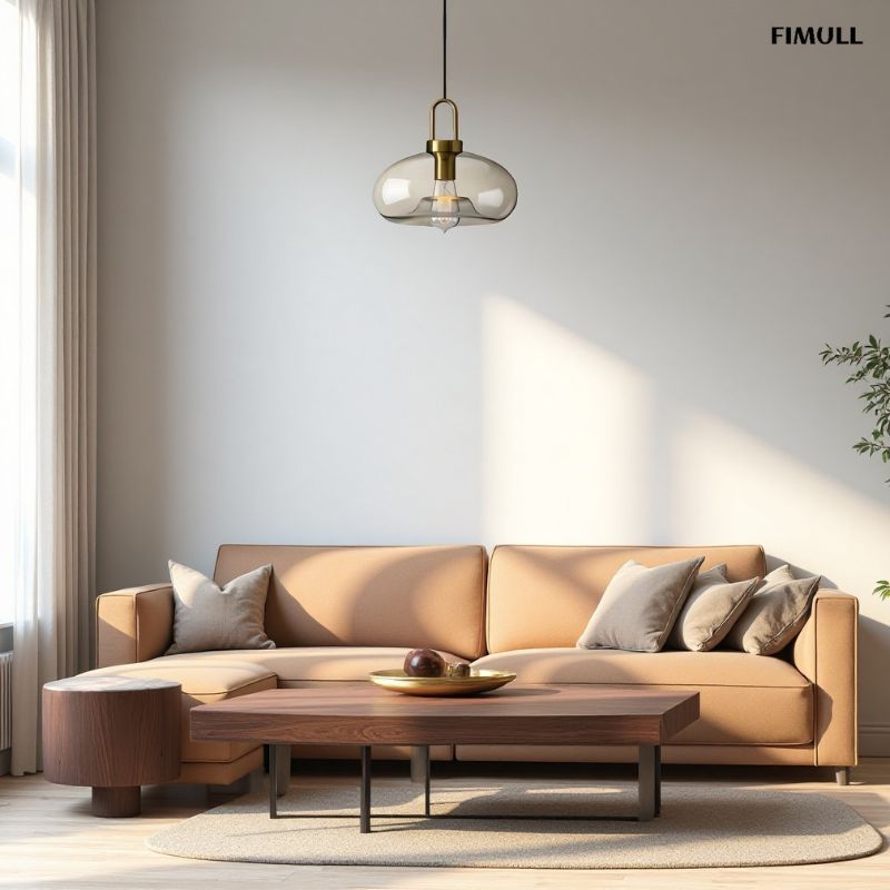 Glass Hollow Bottle Modern Brass Pendant Light