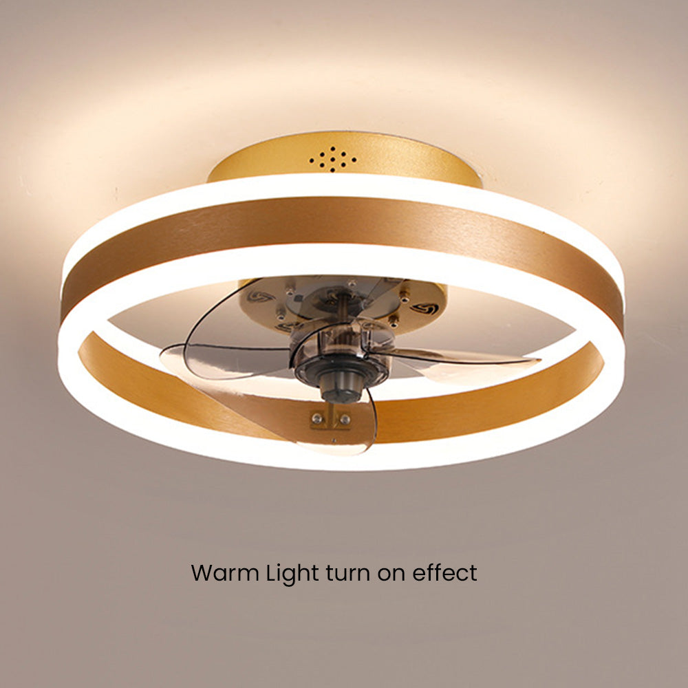 Ceiling Fan with Light – Round LED Modern Style for Bedroom Comfort