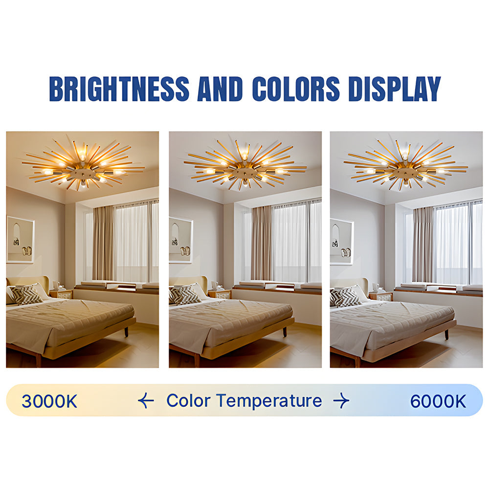 8 Lights Modern Aluminum Ceiling Light – Industrial Living Room Design