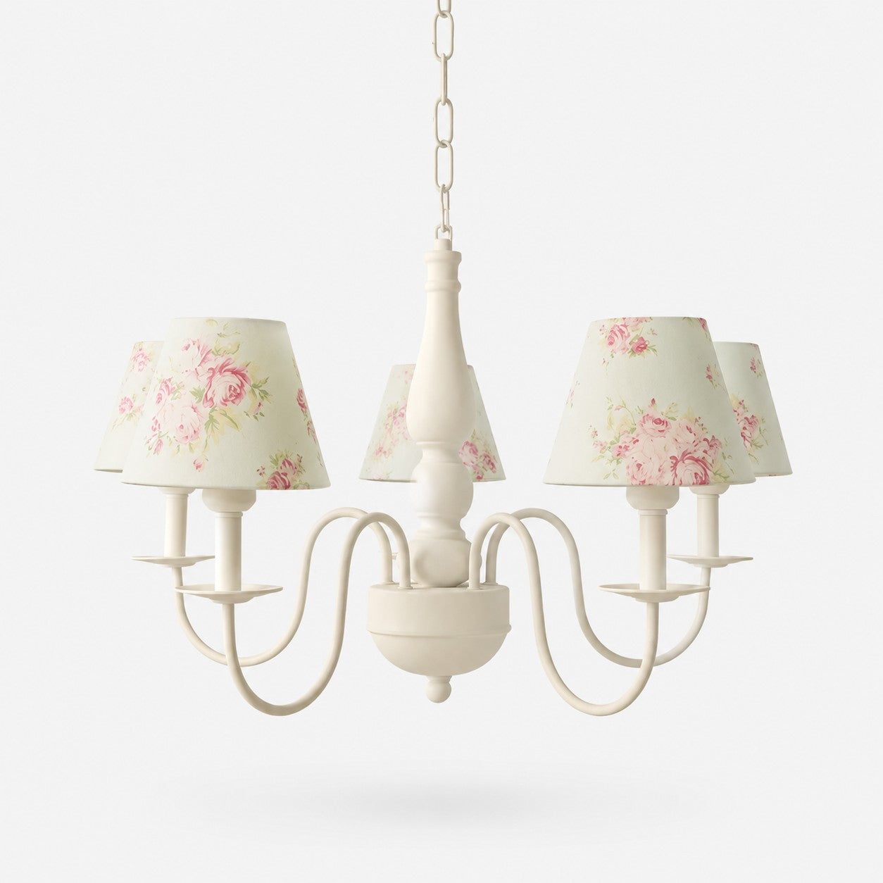 Colorful Fabric Shade 5-Light Chandelier