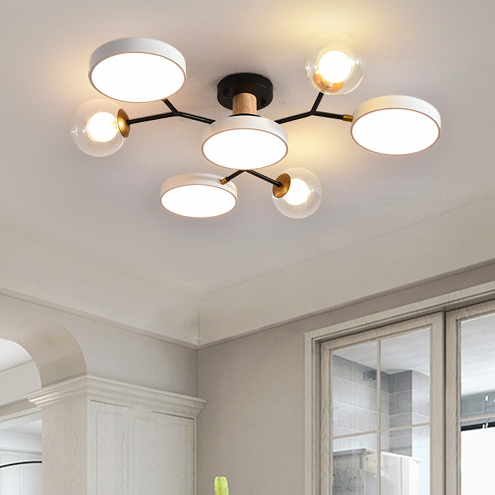 Branch LED Acrylic Ceiling Lamp - Creative Disc Design for Living Room