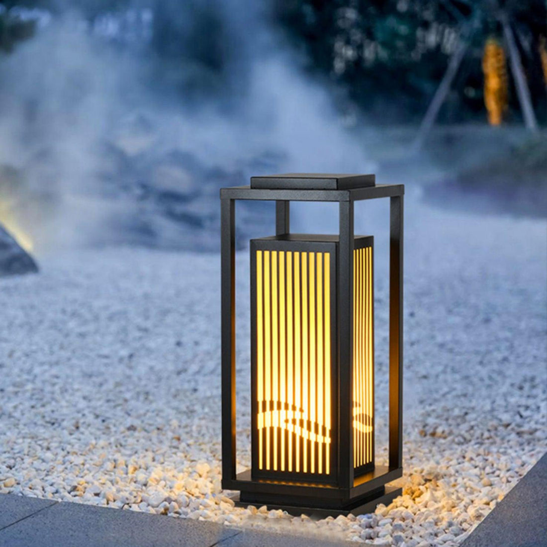 Quadratische Käfig-Gartenleuchte – Metall-Retro-Klassiker-Dekorlampe für den Außenbereich