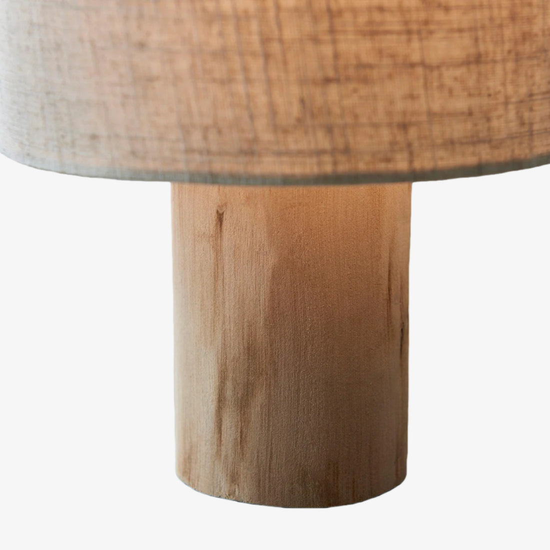 Linemora Simple Wooden Base Table Lamp - Natural Linen Cylindrical Shade for Living Rooms and Bedrooms