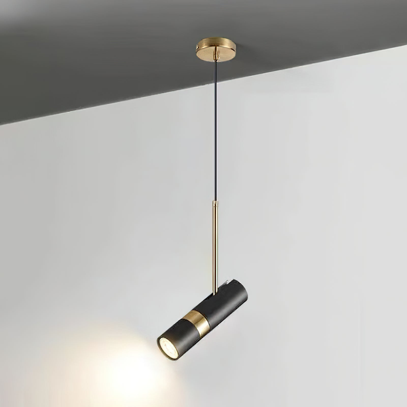 Black And Gold Metal Hardwired Pendant Light