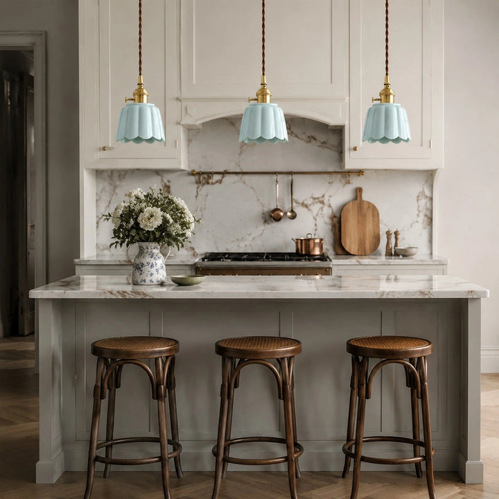 cyan kitchen scene