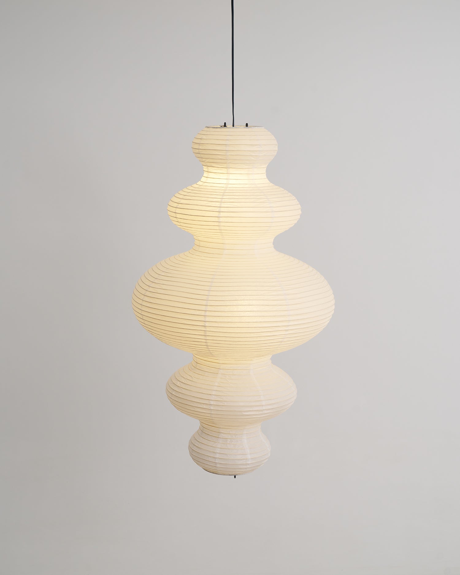 Luxurious Pendant Swag Lamp - Sculptural Rice Paper Lamp for Bedroom