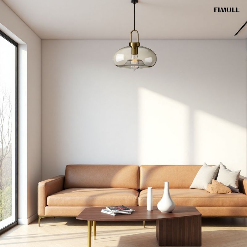 Glass Hollow Bottle Modern Brass Pendant Light