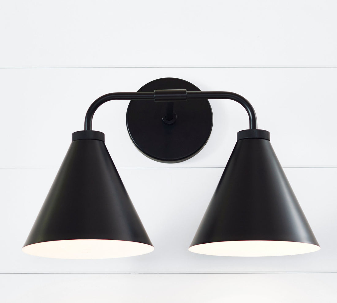 Korvi Metal Cone Wall Lamp - Classic Multi-Head Tapered Wall Sconce