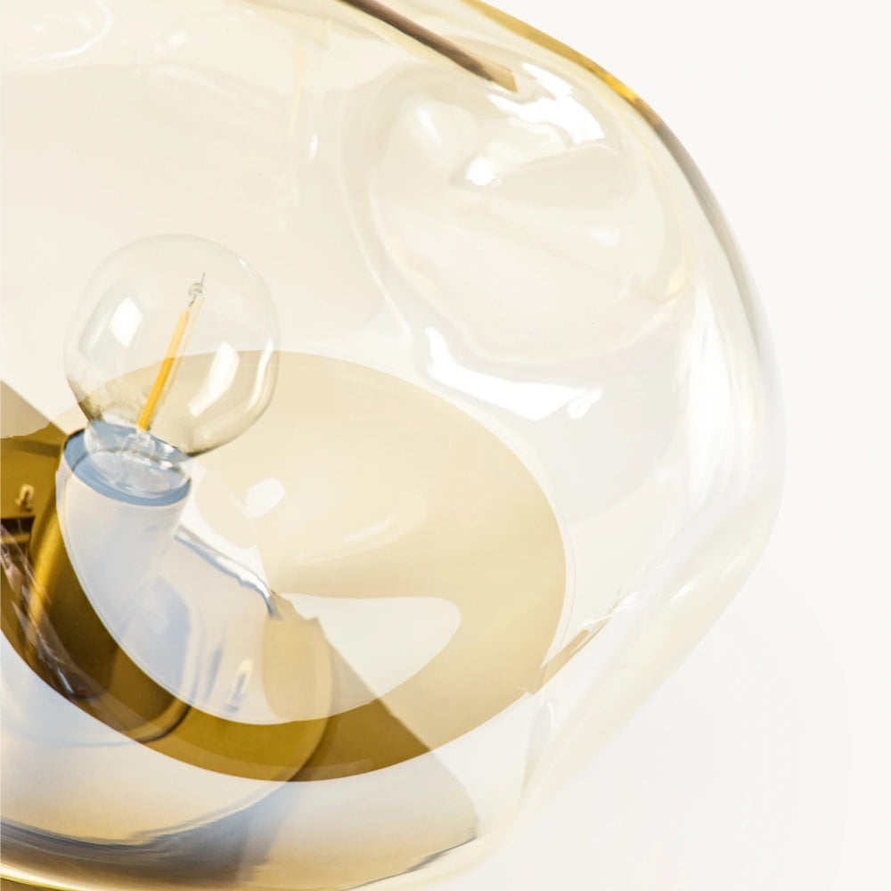 Glissora Glass Table Lamp – Soft Sculptural Glass Form for Living Room or Bedroom