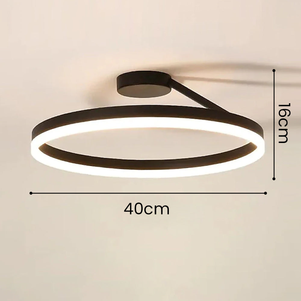 Metal Circle Ceiling Light - Minimalist LED Lamp for Living Room