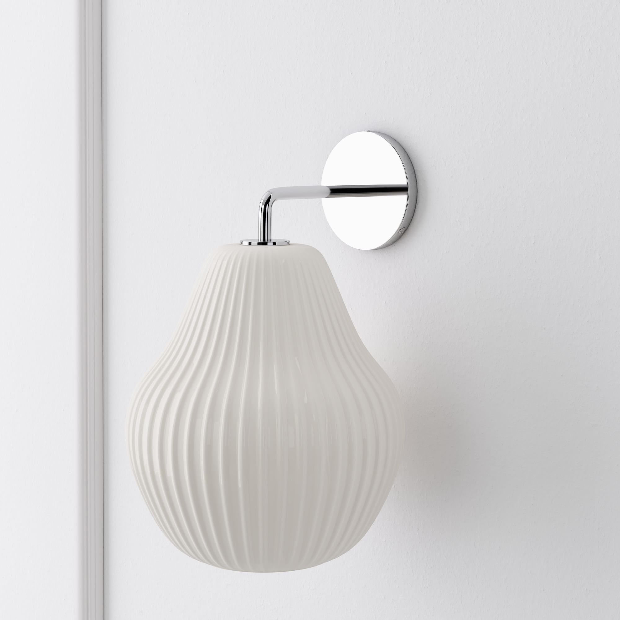 Rivrona Ribbed Glass Wall Sconce - Elegant Modern Lighting for Hallway & Bedroom