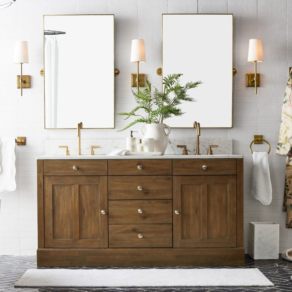 Derlina Wandleuchte mit weißen Leinenschirmen – Retro-Metall-Mehrkopfleuchte