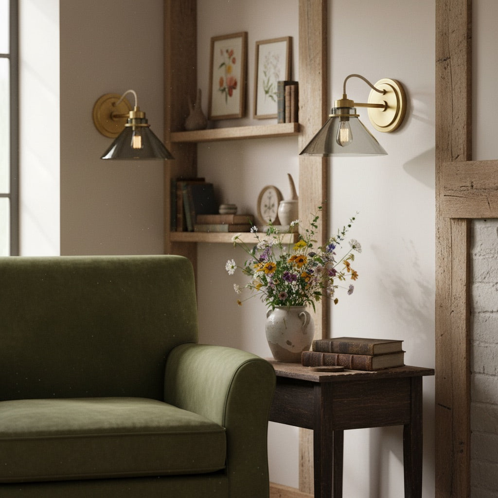 Aurenza Metal Wall Sconce - Farmhouse Tapered Design Wall Light